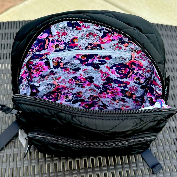 NWT Vera Bradley Quilted Ultralight COMPACT Backpack in Black - Picture 8 of 10